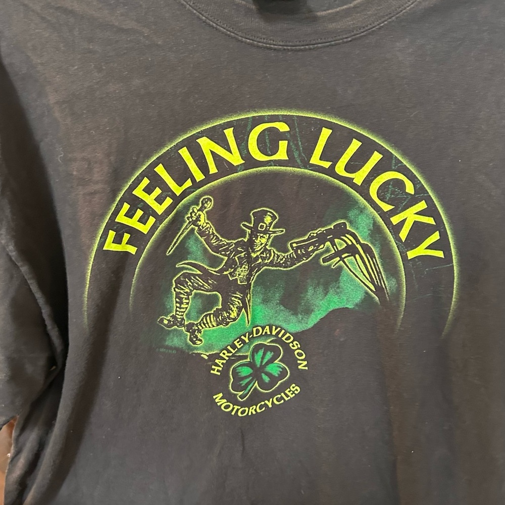 Harley Davidson “Feeling Lucky” Harley Davidson Las Vegas Irish 4Leaf Clover Tee